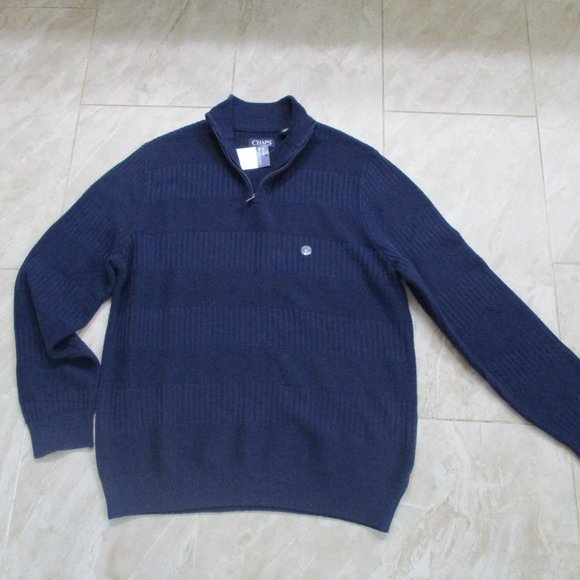Chap Ralph Lauren 1/4 Zip Pullover Sweater Navy Blue NWT - Picture 1 of 7